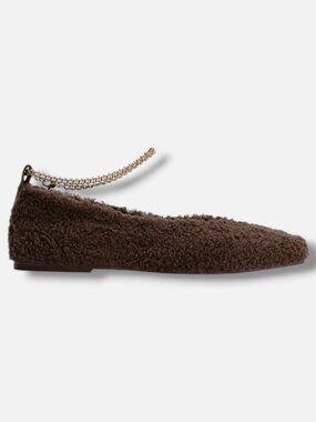 Maria Luca Womens' Brown Teddy Augusta Ballet Flats Shoes Size 40.5